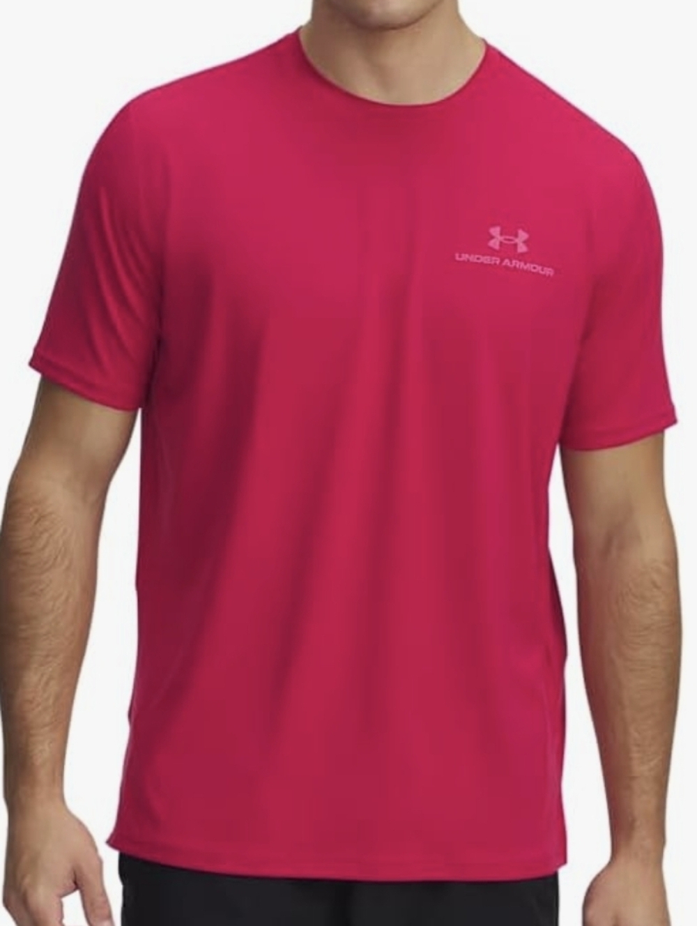 Under Armour RUSH Performance Tee Short Sleeve Shaded Fuschia Pink Size XL